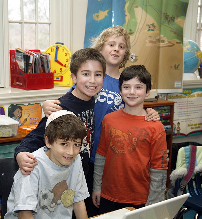 Children in a Jewish day school classroom