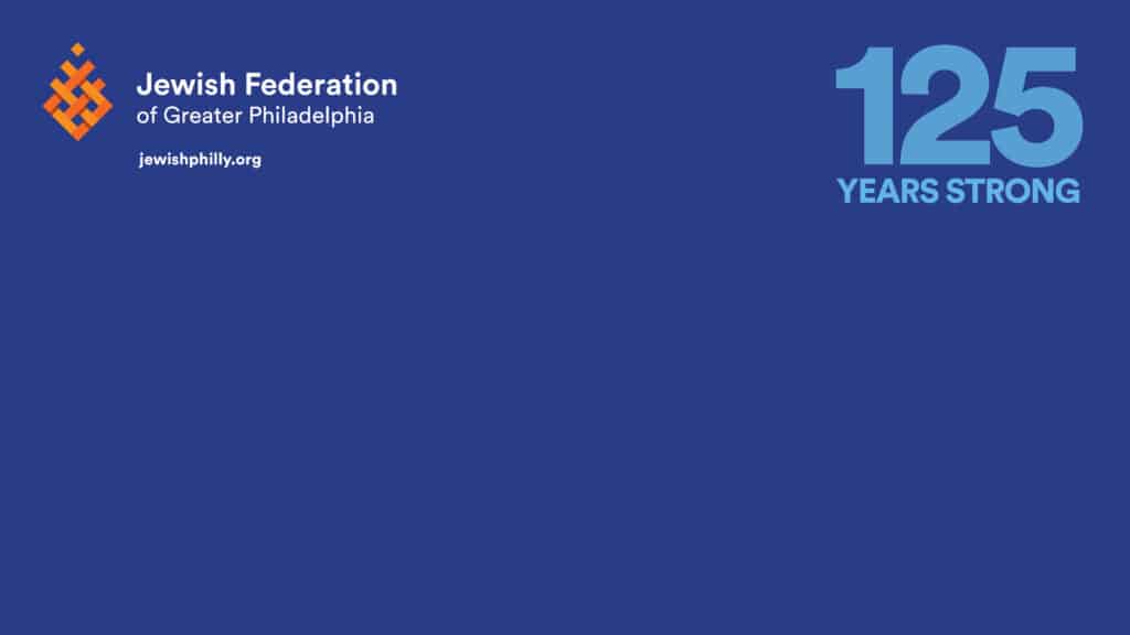 Blue Zoom background for the Jewish Federation.